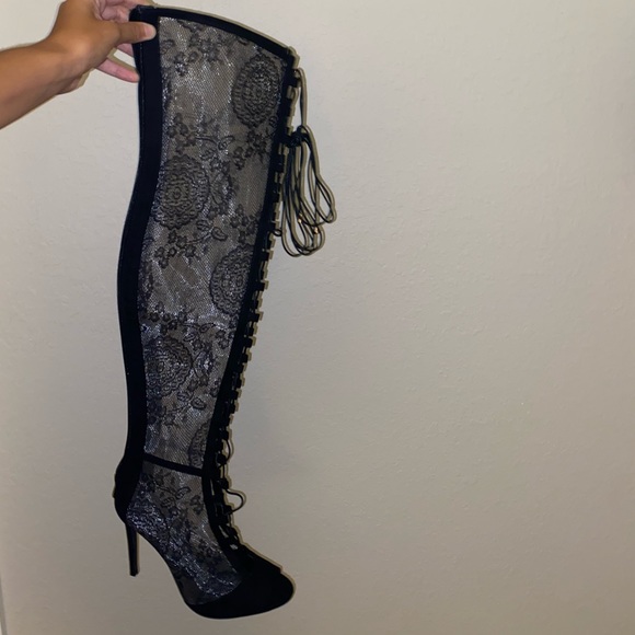 New Black Lace Boot Heels - Picture 2 of 2